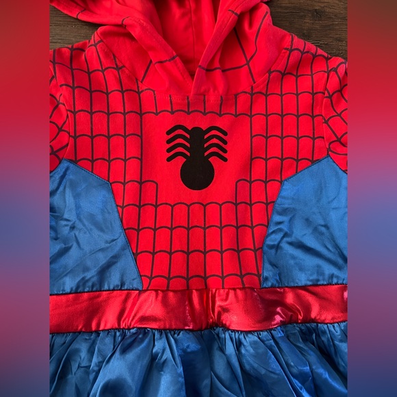 Girls' Marvel Spider-Man Cosplay HALLOWEEN COSTUME Dress - Red/Blue XL 14/16 - Picture 6 of 8
